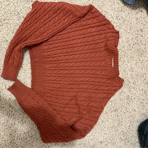 Altar'd State Terracotta Cable Knit Sweater